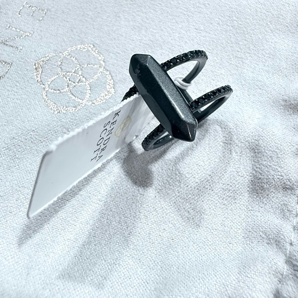 Kendra Scott Abra Gunmetal Double Band Ring